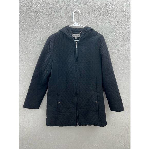 Womens Breckenridge Black Quilted Hooded Zip Up Jacket Size Small - Picture 1 of 12